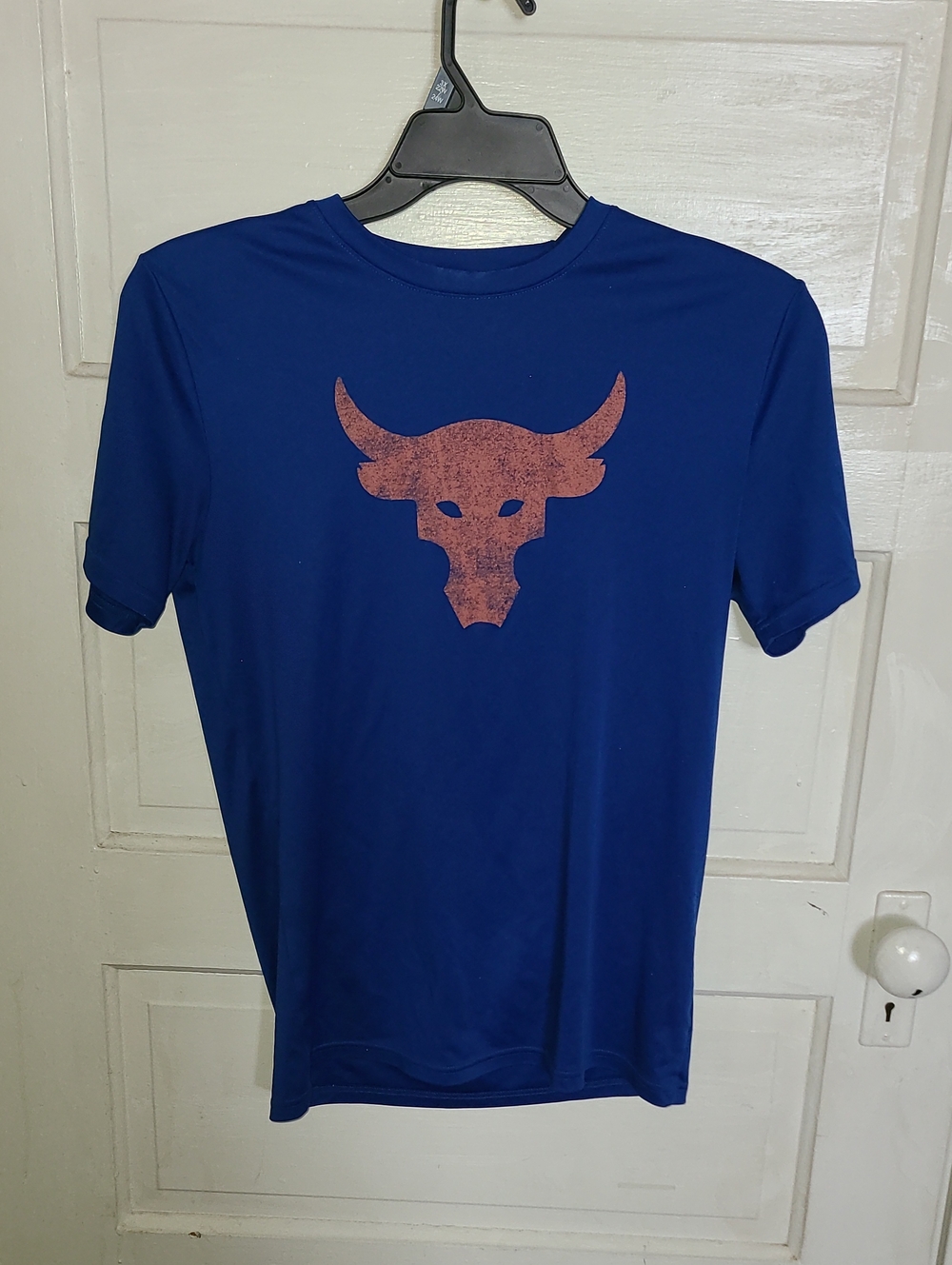Under Armour Royal Blue Short-Sleeve Tee with Rust Bull Logo